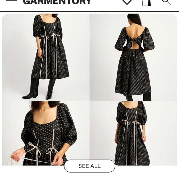 Black Floral Long Sleeve Dress - Picture 6 of 13